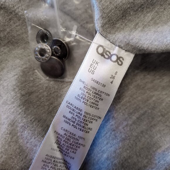 ASOS NEW Two Tone Denim OVERSIZED Parka Jacket US 4 - Picture 5 of 5